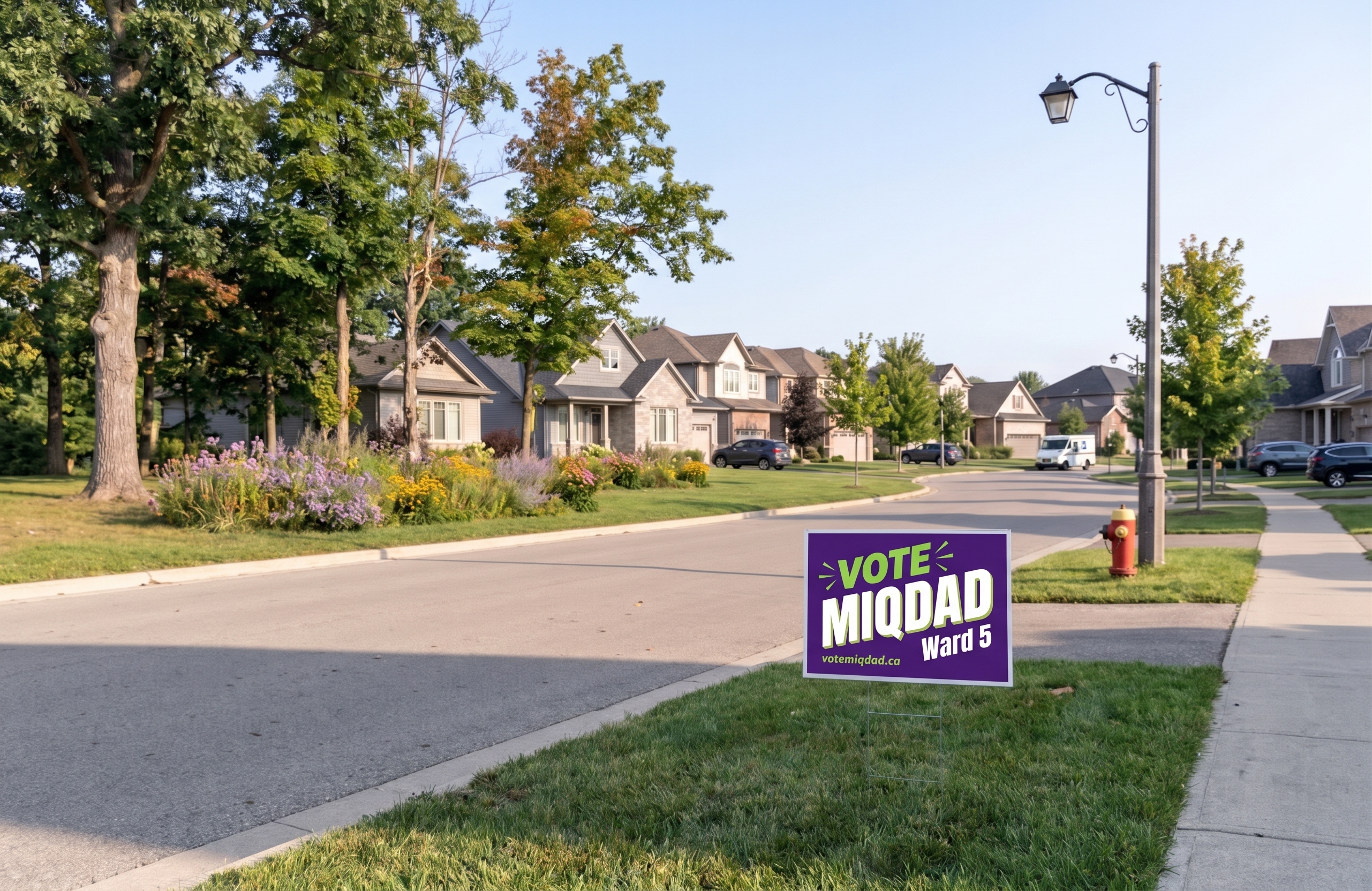 Vote Miqdad lawn sign, view 1