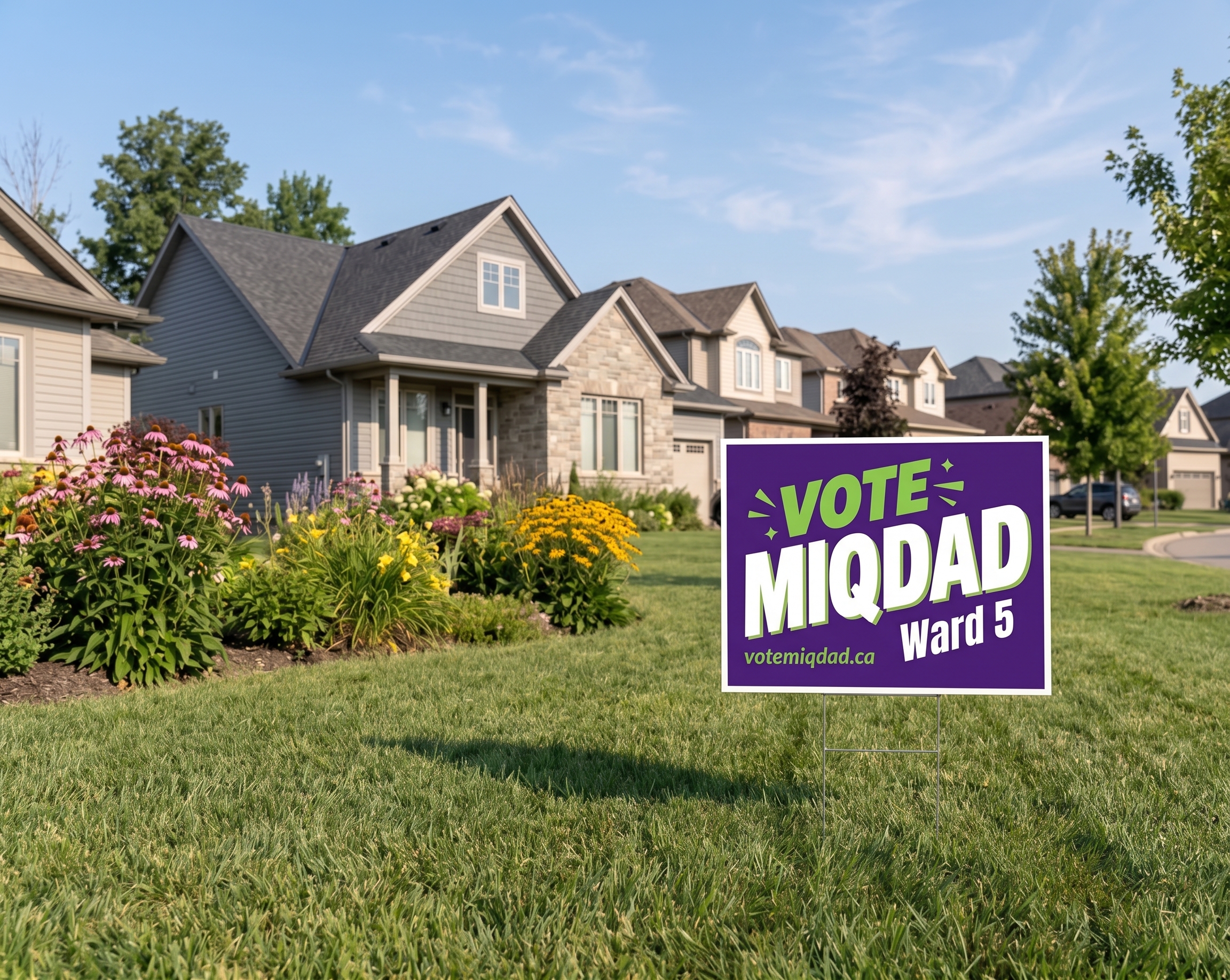 Vote Miqdad lawn sign, view 3